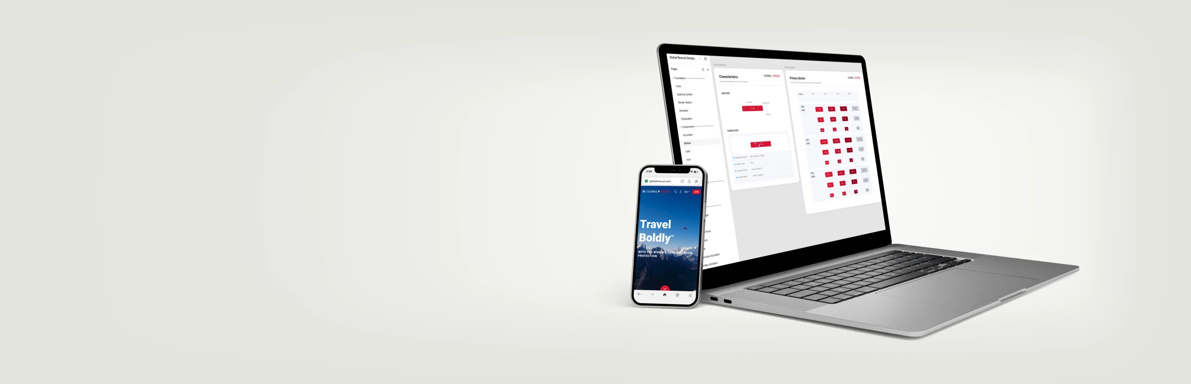 Global Rescue design system — the tokenized icon set