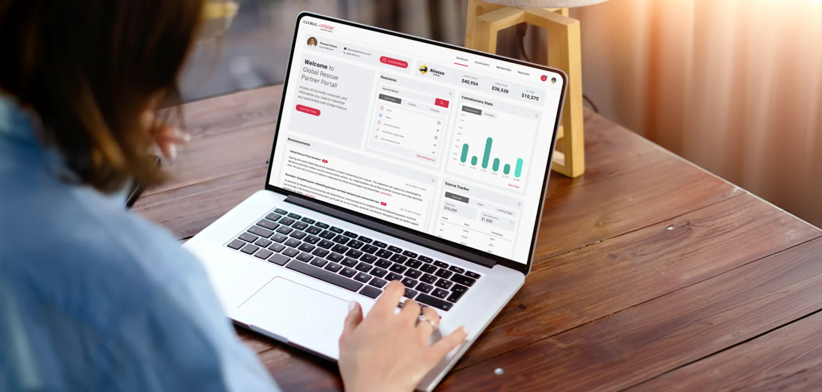 Partner Portal platform redesign shown on a laptop