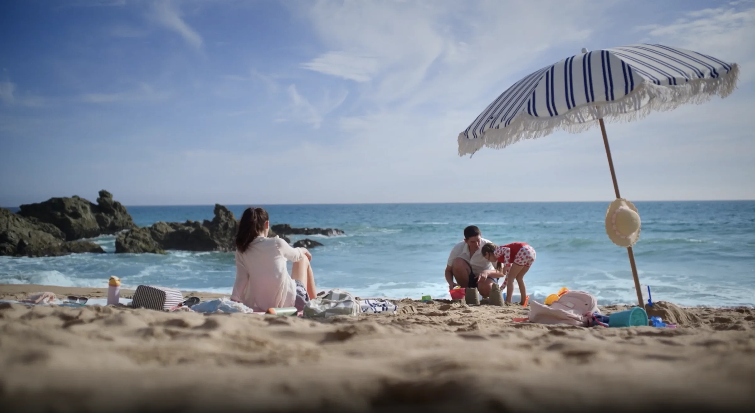 Performance-driven CTV campaign — family on a beach at golden hour
