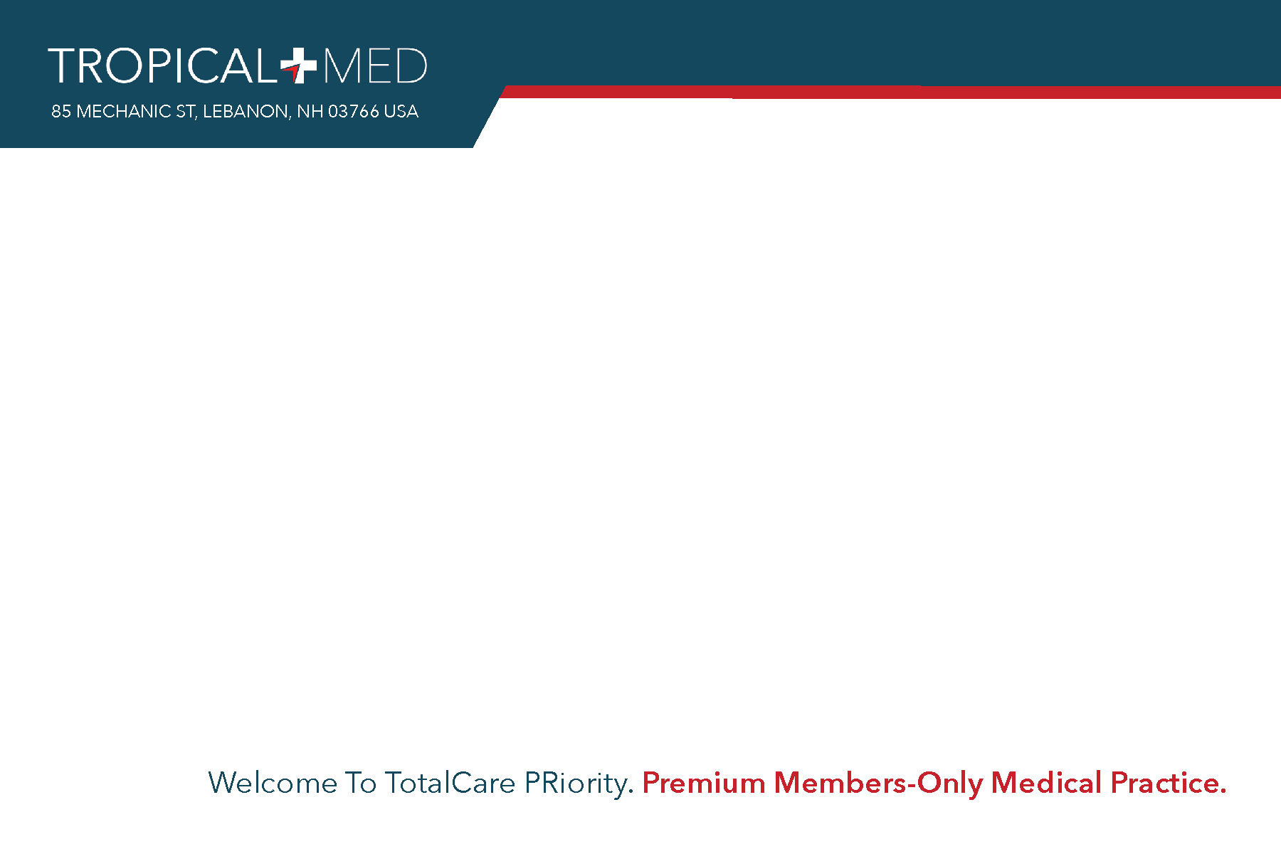 Branded envelope for Tropical Med welcome pack mailing