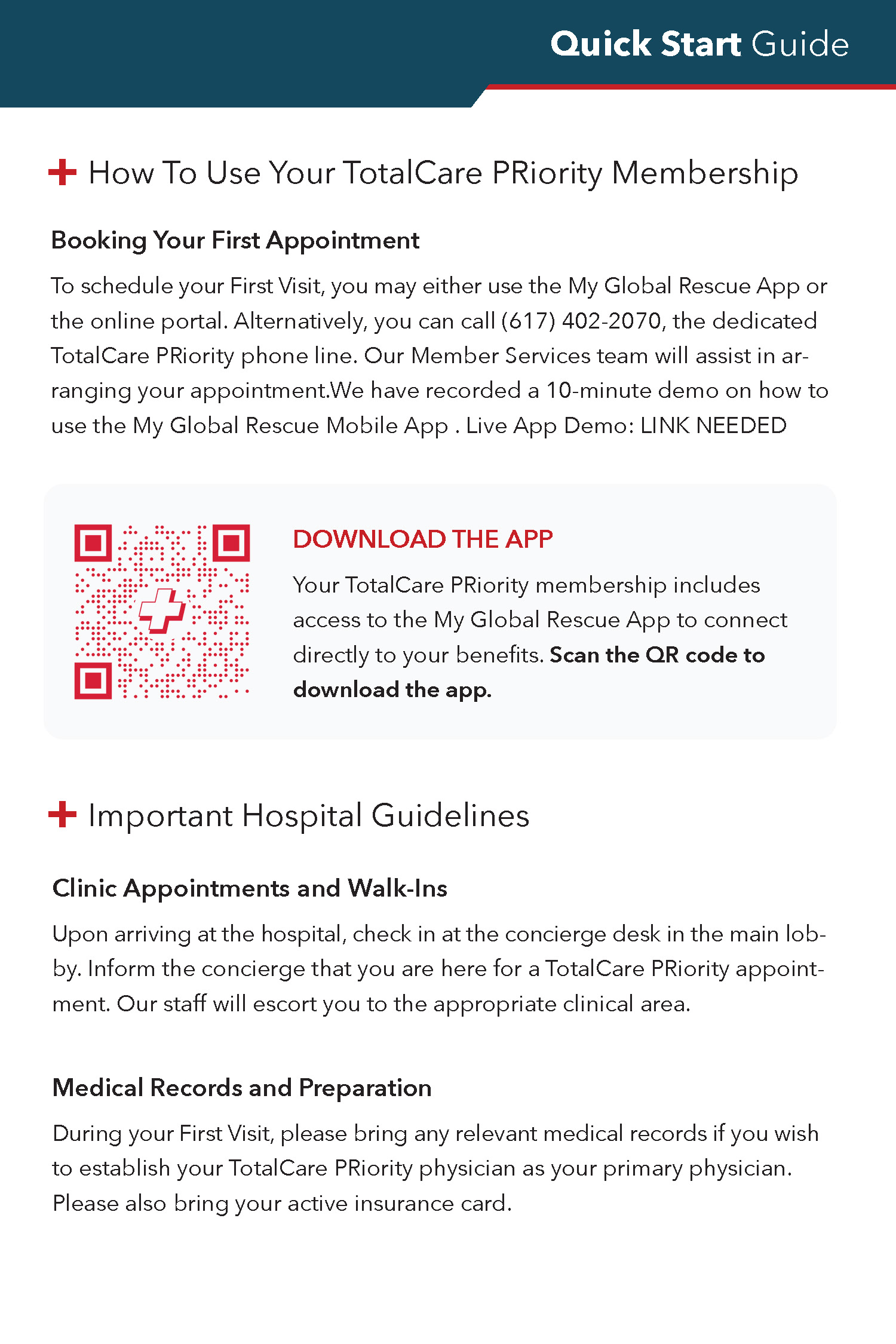 Welcome pack insert — member benefits overview