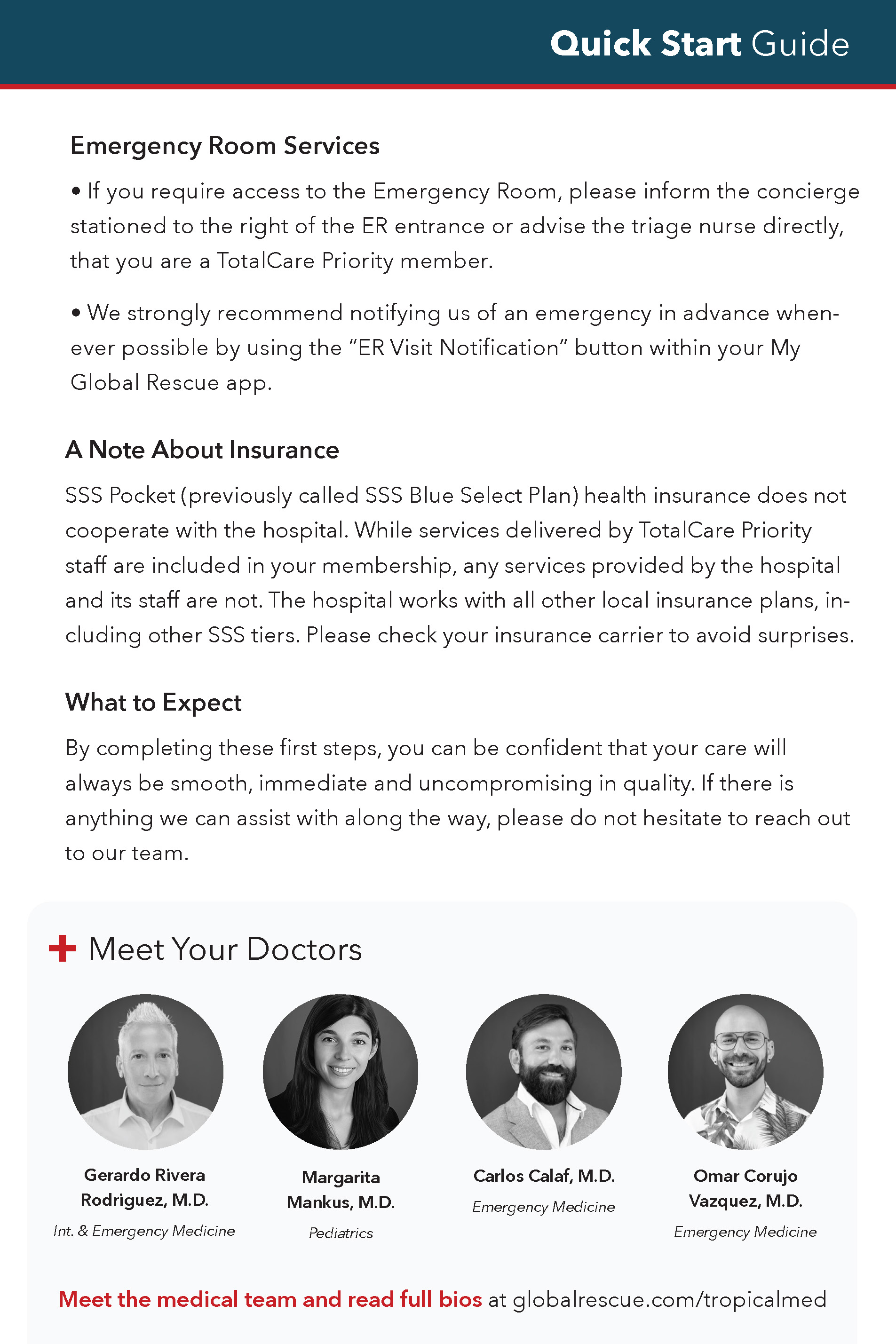 Welcome pack insert — service detail and contact routing